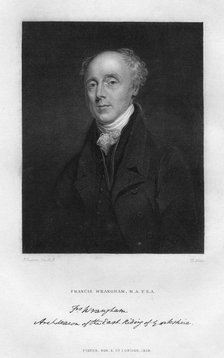 Francis Wrangham (1769-1842), British classical scholar, 1829.Artist: R Hicks