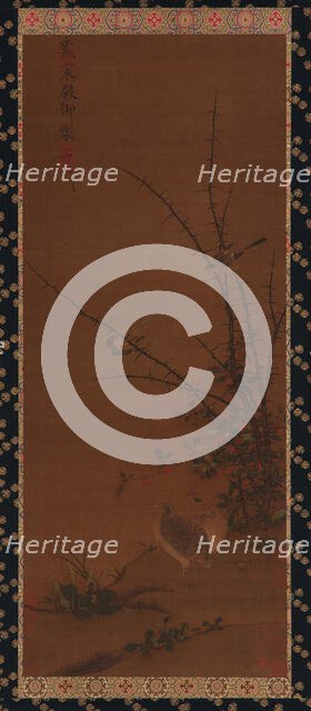 Quails, other birds, and brambles, (18th century?) Creator: Unknown.