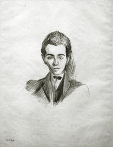 Portrait of the poet Louis Aragon (1897-1982), 1922. Creator: Delaunay, Robert (1885-1941).