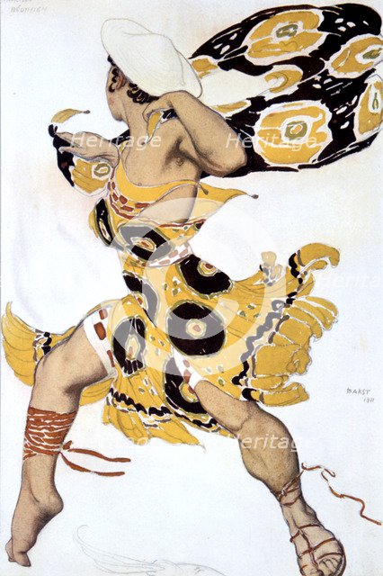 'Ephebe', costume design for a Ballets Russes production of Tcherepnin's Narcisse, 1911. Artist: Leon Bakst