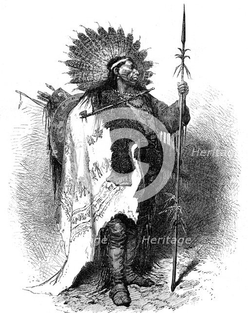 A Native American, USA, 19th century.Artist: A de Neuville