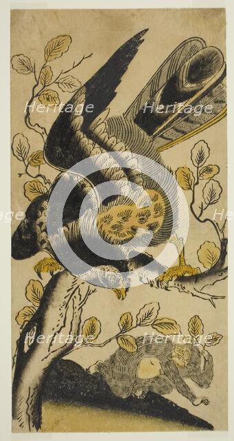 Eagle and Monkey, c. 1725. Creator: Nishimura Shigenaga.