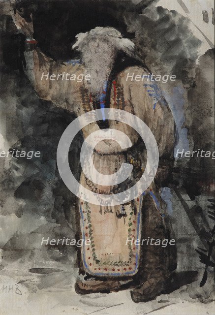 Costume design for the opera Ruslan and Lyudmila by M. Glinka. Artist: Serov, Valentin Alexandrovich (1865-1911)