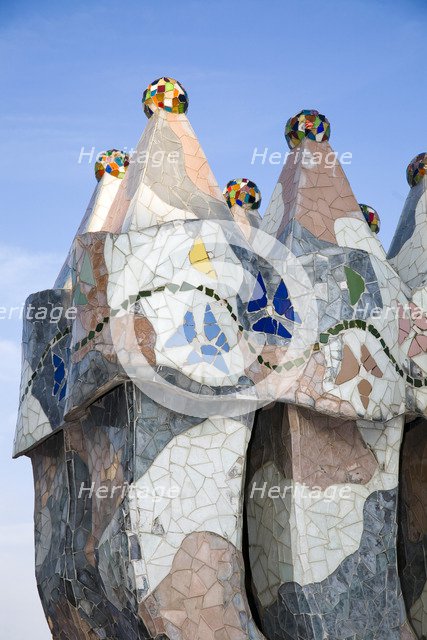 Chimneys of Battlo House, Barcelona, Spain, 2007. Artist: Samuel Magal
