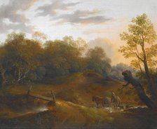 Pony Cart Crossing a Woodland Brook, about 1815. Creator: Benjamin Barker.