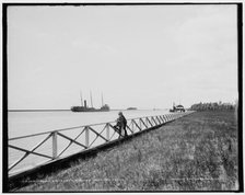 Down the St. Clair River from the Flats, between 1890 and 1901. Creator: Unknown.