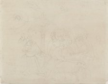 Pencil Outline of a Part of the Fresco of 'The Friends of Job', 1845. Artist: John Ruskin.
