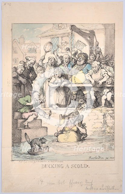 Ducking a Scold, April 12, 1803., April 12, 1803. Creator: Thomas Rowlandson.