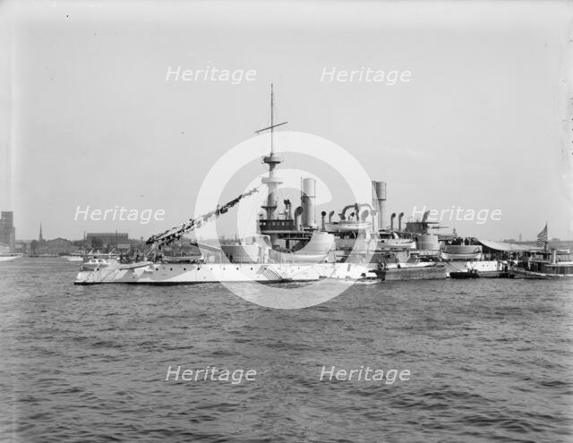 U.S.S. Indiana, between 1895 and 1901. Creator: Unknown.