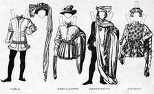 'Costumes of Men and Women as Worn in the Period When Henry V Reigned', c1934. Artist: Unknown.