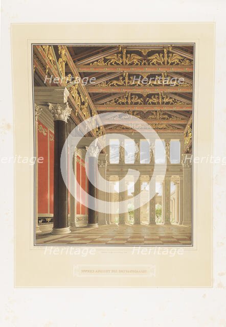Design for a royal castle on the Acropolis in Athens. The Great Hall, 1840-1843. Creator: Schinkel, Karl Friedrich (1781-1841).