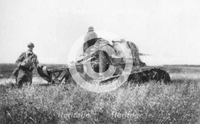 A broken down French light tank, Villers-Cotterets, Aisne, France, 1918. Artist: Unknown