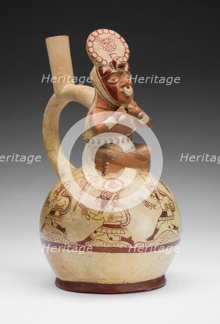 Vessel in the Form of a Royal Messenger with Ritual Runners, 100 B.C./A.D. 500. Creator: Unknown.