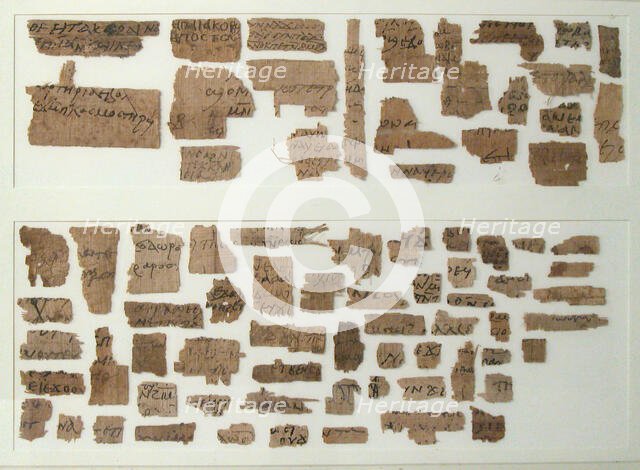 Papyri Fragments, Coptic, 7th century. Creator: Unknown.