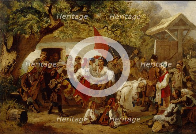 The Wedding Feast, 1860. Artist: Sokolov, Ivan Ivanovich (1823-1918)