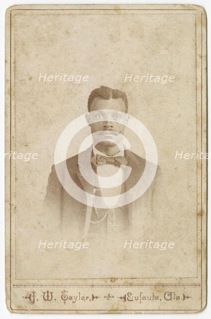 Photograph of a man in a suit, vest and necktie, 1880s - 1900. Creator: J. W. Taylor.