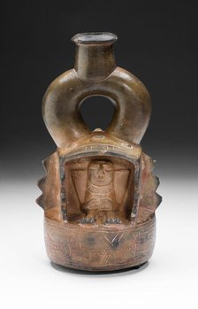 Vessel with Figure Seated Inside a Structure, c. 800 B.C. Creator: Unknown.