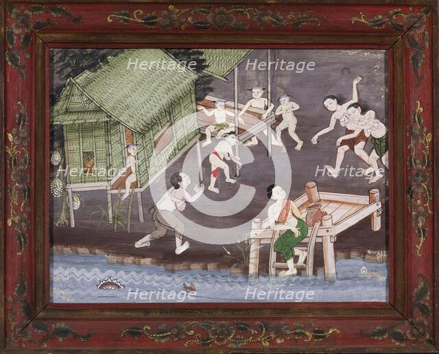 Vessantara Jataka, Chapter 5: The Brahmin Jujaka with his wife Amittapana, late 19th century. Creator: Unknown.