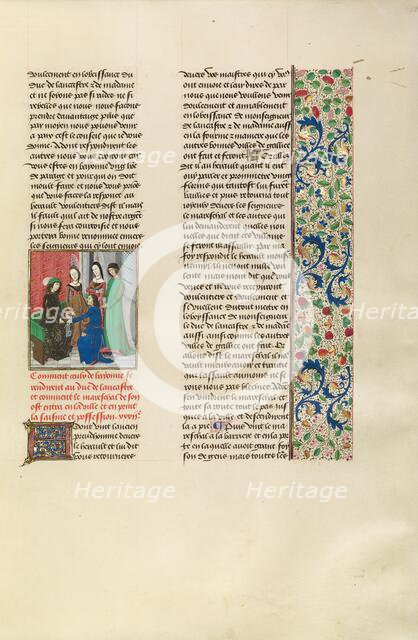 John of Gaunt Receiving the Key to the Town of Bayonne, c1380s; about 1480-1483. Creator: Master of the Copenhagen Caesar.