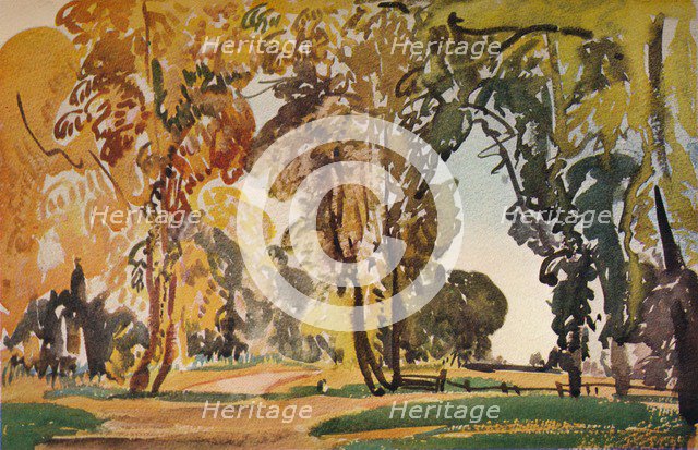 'Betchworth Lane, October', 1917.  Artist: Evelyn Cheston.