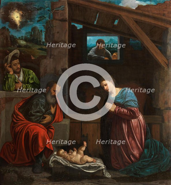 The Adoration of the Shepherds, 1540. Creator: Savoldo, Giovanni Girolamo (Girolamo da Brescia) (1480/85-1548).