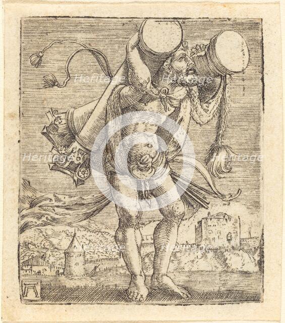 Hercules Bearing the Column of Gades, c. 1520/1525. Creator: Albrecht Altdorfer.