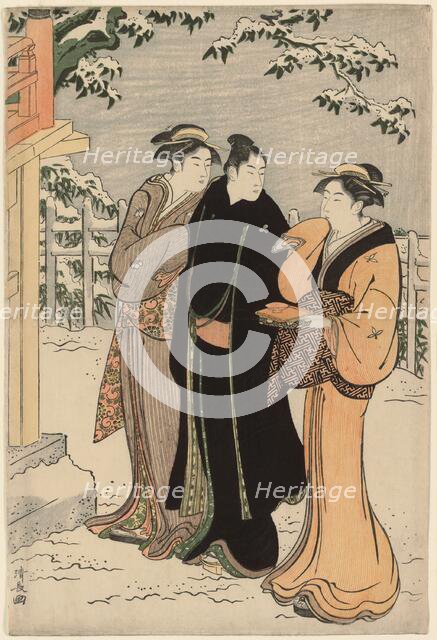 Matsuchi Hill after Snowfall, c. 1785. Creator: Torii Kiyonaga.