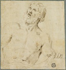 Half-length Sketch of Bearded Man (Jupiter?), 1540/60. Creator: Unknown.