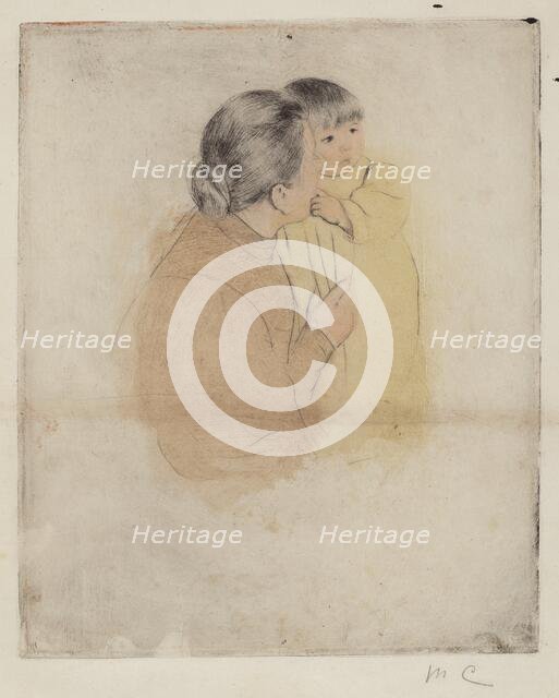 Peasant Mother and Child, c. 1894. Creator: Mary Cassatt.