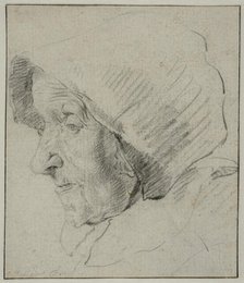 Head of an Old Woman in a Hood. Creator: Cornelis de Visscher.