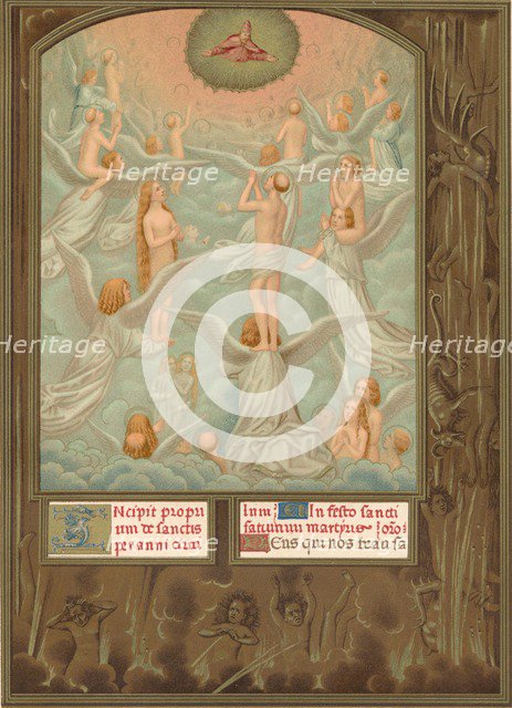 Angels present to God the souls of the newly elected, early 16th century. Artist: Domenico Grimani