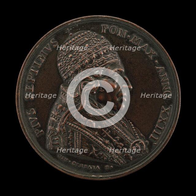 Pius VII (Barnaba Chiaramonti, 1742-1823), Pope 1800 [obverse], 1822/1823. Creator: Giuseppe Cerbara.