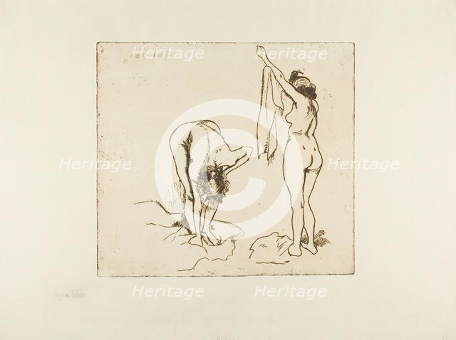 Two Women Drying Themselves, 1896. Creator: Suzanne Valadon.