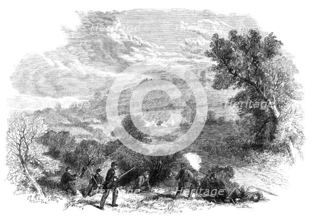 The Civil War in America: Munson's Hill, with the earthwork thrown up by the Confederates..., 1861. Creator: Unknown.