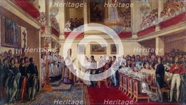 The marriage of King Leopold I with the Princess of Orleans, between 1833 and 1837. Creator: Joseph-Desire Court.