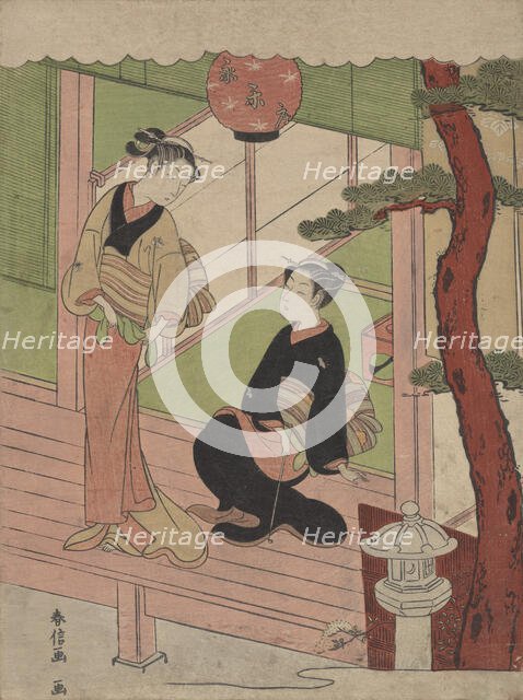 Two Young Women on a Verandah, ca.1766-70., ca.1766-70. Creator: Suzuki Harunobu.