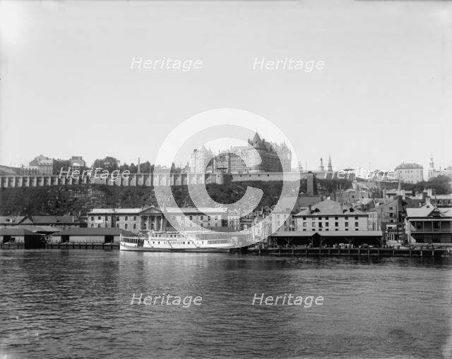 Chateau Frontenac from the River, Quebec, between 1890 and 1901. Creator: Unknown.