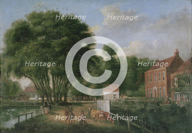 A landscape and figures, 1790. Creator: John Greenwood.