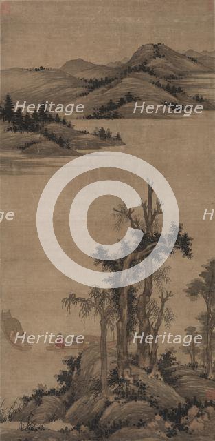 Fishermen-Hermits in Stream and Mountain, 1300s. Creator: Wu Zhen (Chinese, 1280-1354).