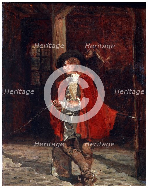 'Bretteur (Swordsman) in a Red Cloak', 19th century. Artist: Jean Louis Ernest Meissonier