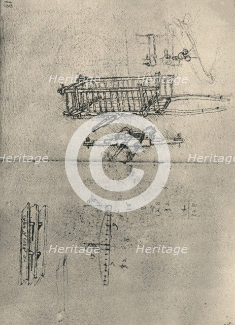 'Studies of a Cart, Etc.', c1480 (1945). Artist: Leonardo da Vinci.