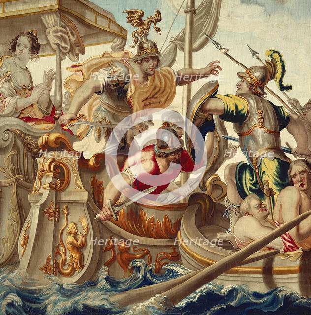 The Battle of Actium from The Story of Caesar and Cleopatra, Brussels, c. 1680. Creator: Willem van Leefdael.