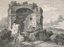 Ancient tomb on the Via Nevia outside Porta Pia, 1792. Creator: Johann Christian Reinhart.