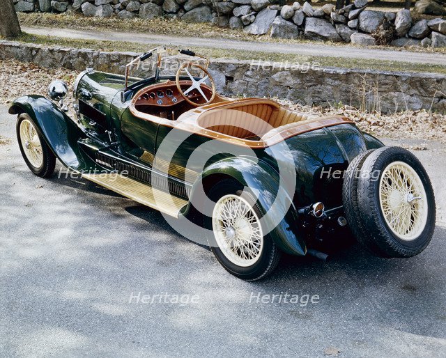 A 1928 Bugatti Type 44 viewed from the rear. Artist: Unknown