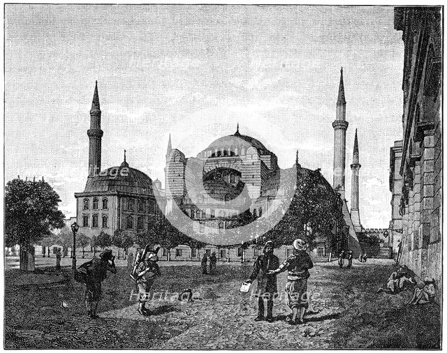 'The Mosque of Santa Sophia, Constantinople', 1900. Artist: Unknown