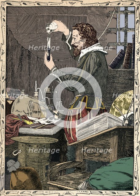 Guy Fawkes Preparing The Slow Match, 1902. Artist: Patten Wilson.