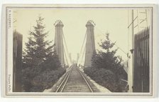 Railway Suspension Bridge, Niagara Falls, 19th century. Creator: S. Barnett.