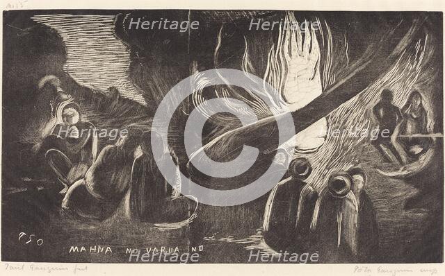 Mahna no Varua Ino (The Devil Speaks), 1894/1895. Creator: Paul Gauguin.