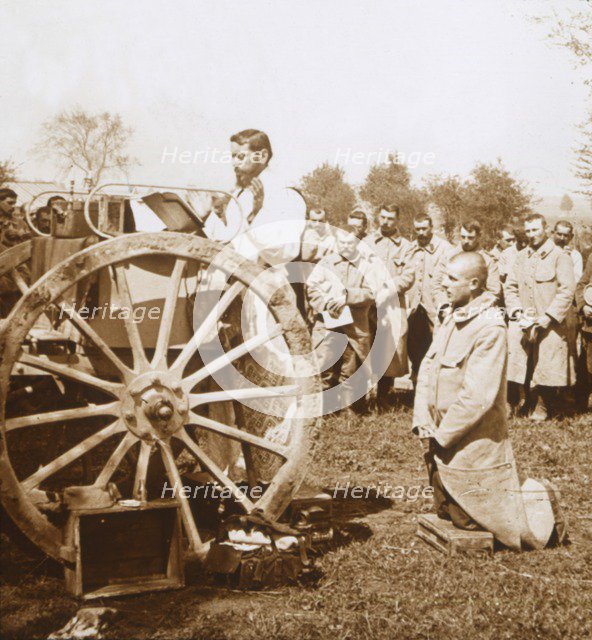 Open-air mass, Carency, northern France, c1914-c1918.  Artist: Unknown.