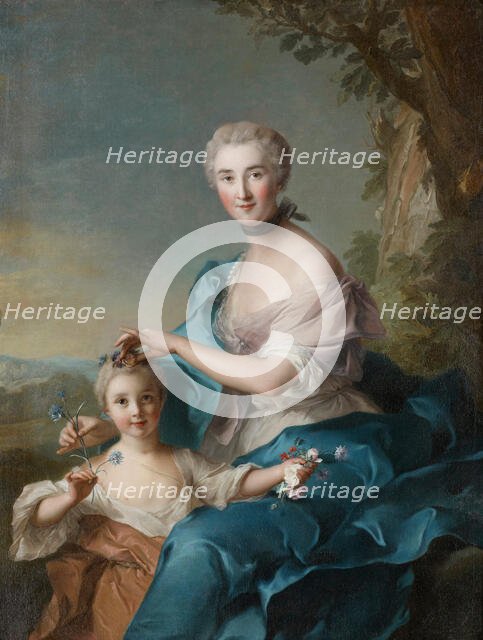 Portrait of Madame Crozat de Thiers and Her Daughter, 1733. Creator: Jean-Marc Nattier.